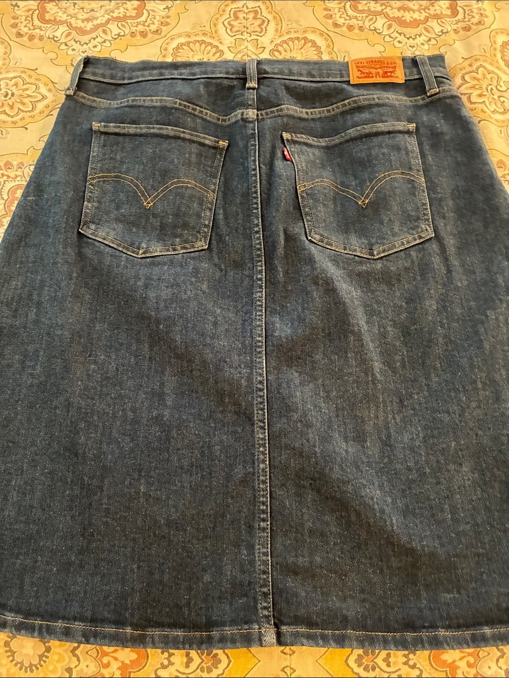Levi's Women's Dark Blue Straight skirt with front slit